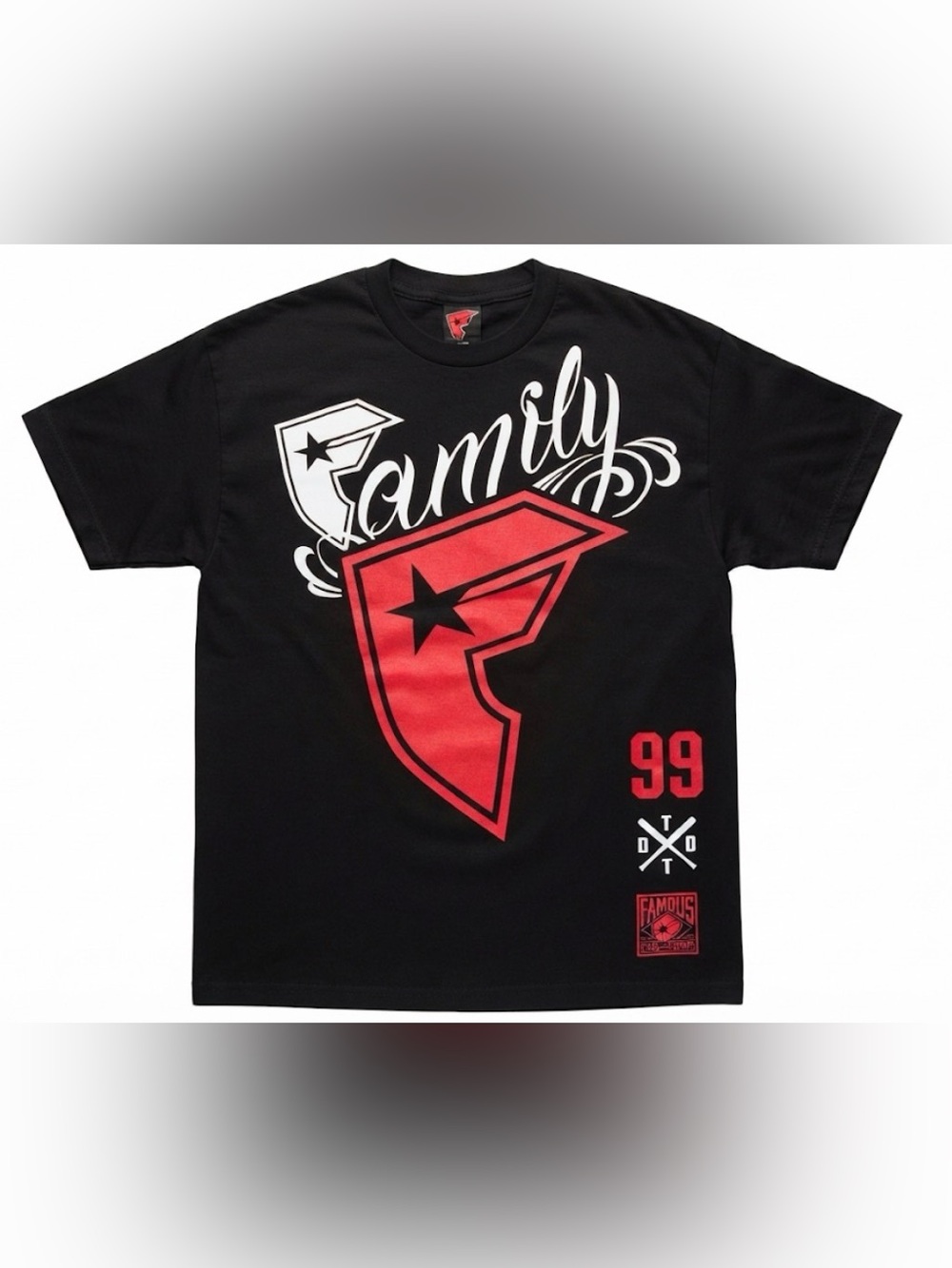 Vintage Famous Stars And Straps T-Shirt Mens XL Black Red Family Logo Tee Y2K